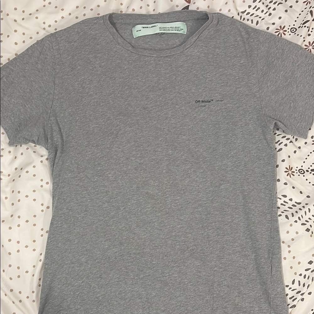 OFF-WHITE Light Gray Short Sleeve Tee